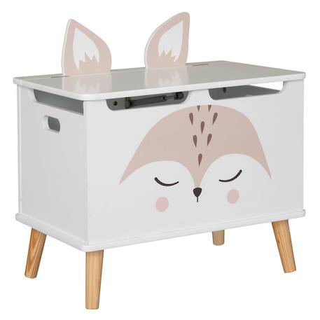 Coffre de rangement renard en bois - douceur Blanc 1 - vertbaudet enfant 