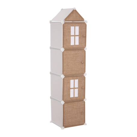 Rangement enfant colonne 4 casiers- linno Beige moyen 1 - vertbaudet enfant 