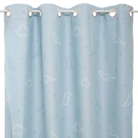 Rideau occultant phosphorescent dinosaure - aipo Bleu+Gris+Rose 1 - vertbaudet enfant 