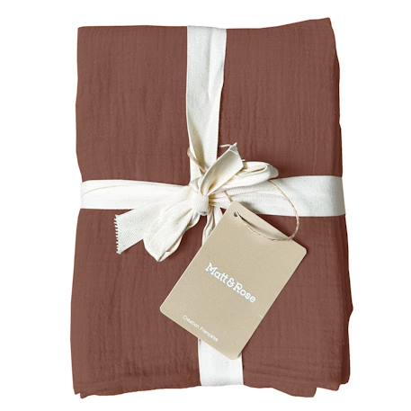 Set de 2 taies d'oreiller unies en coton, gaze de coton Bleu horizon+Bleu paon+Caramel+Chocolat+Lichen+Terre cuite 18 - vertbaudet enfant 