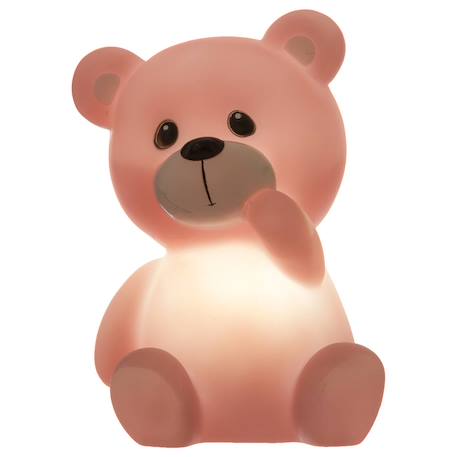 Veilleuse à pile ourson h.14cm Blanc+Bleu+Rose 2 - vertbaudet enfant 