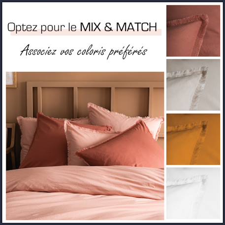Housse de couette unie en coton, coton lavé Bleu glacier+Bleu nuit+Caramel+Lichen+Lin+Miel+Nude+Terre cuite 42 - vertbaudet enfant 