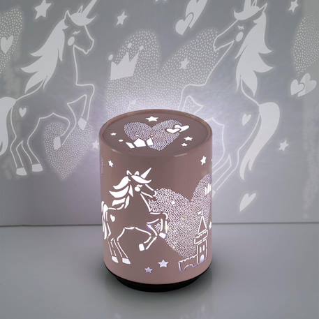 Veilleuse à pile push trendy h.13cm métal Blanc lune+Bleu ourson+Gris lion+Rose cheval 9 - vertbaudet enfant 
