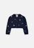 Gilet en maille fille broderie fleurs Bleu 1 - vertbaudet enfant 