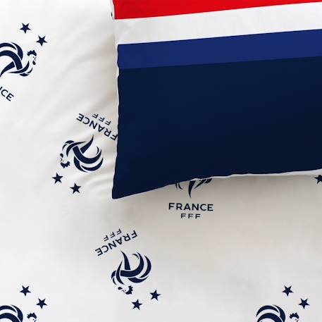 Parure de lit imprimée 100% coton, fff rayures Bleu 2 - vertbaudet enfant 