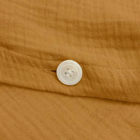 Housse de couette unie en coton, gaze de coton Blanc+Caramel+Chocolat+Lichen+Naturel 11 - vertbaudet enfant 