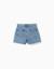 Jupe-short en jean avec fermeture asymétrique Bleu 2 - vertbaudet enfant 