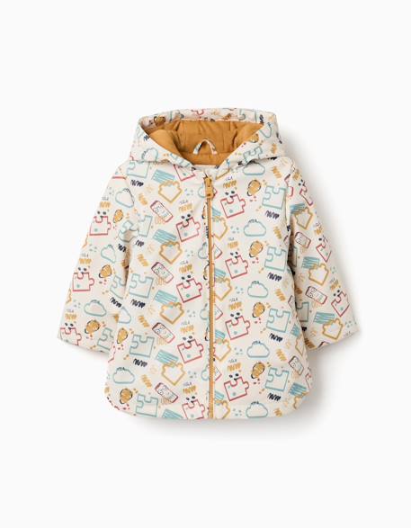 Bébé-Parka rembourrée en caoutchouc avec capuche et imprimé