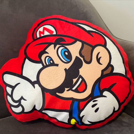 Coussin forme imprimé 100% polyester, super mario level up Rouge 3 - vertbaudet enfant 