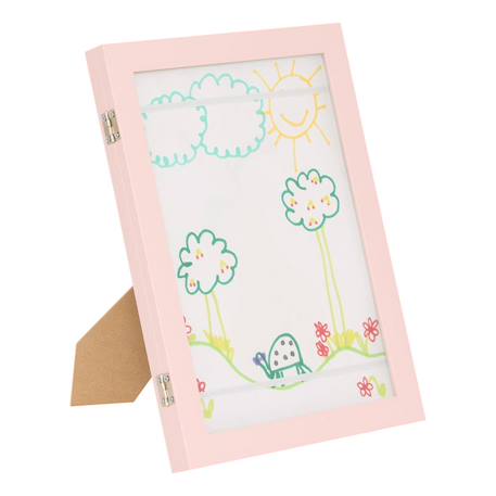 Cadre à dessin enfant a4 vitré - dessy Blanc+Rose+Vert 7 - vertbaudet enfant 