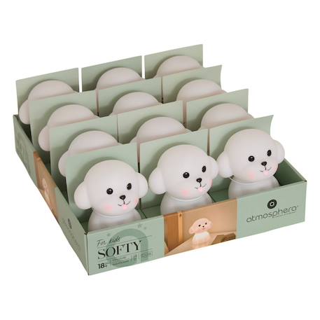 Veilleuse chien enfant softy blanc 9,5x8x9,9 cm Beige 3 - vertbaudet enfant 