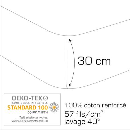 Drap-housse imprimé 100% coton, pokemon ziggy Blanc 3 - vertbaudet enfant 