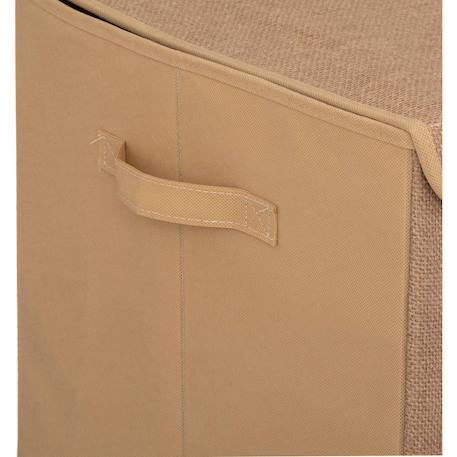 Coffre de rangement pliable en jute - yuki Blanc+Marron 9 - vertbaudet enfant 