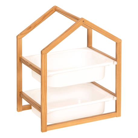 Meuble en bois 2 bacs de rangement - bako Blanc 2 - vertbaudet enfant 