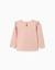 T-shirt à manches longues avec volants et broderie Rose clair 2 - vertbaudet enfant 