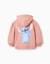 Sweat zippé en coton peigné en molleton avec capuche et imprimés stitch Rose 3 - vertbaudet enfant 
