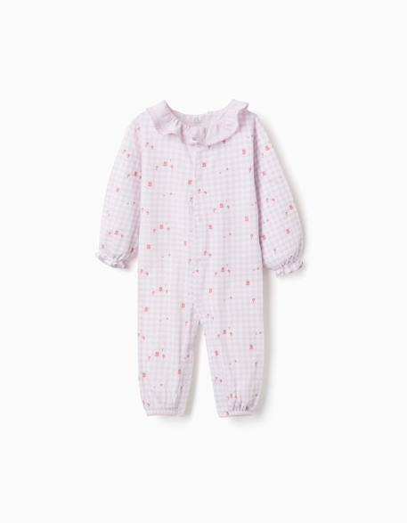 Dors-bien en coton à motif vichy Rose clair 1 - vertbaudet enfant 
