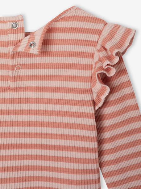 T-shirt manches longues bébé fille rose+vanille 3 - vertbaudet enfant 