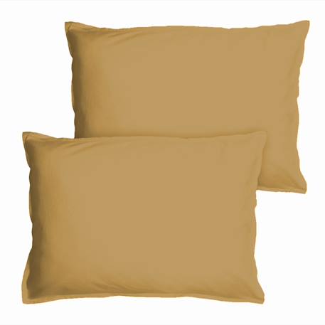 Set de 2 taies d'oreiller unies à volant, coton lavé Anthracite+Blanc+Caramel+Lie de vin+Lin+Miel 29 - vertbaudet enfant 