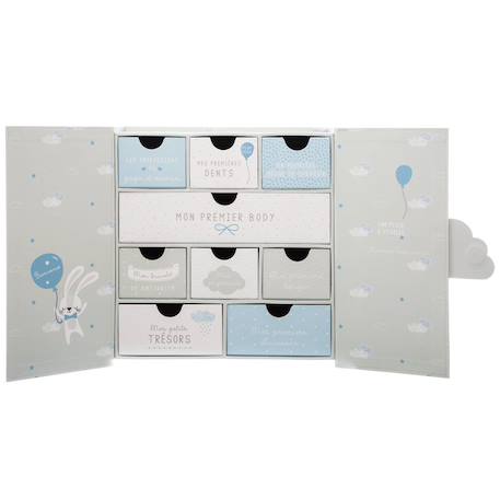 Coffret cadeau naissance 9 tiroirs - royaume des souvenirs Bleu+Rose 5 - vertbaudet enfant 