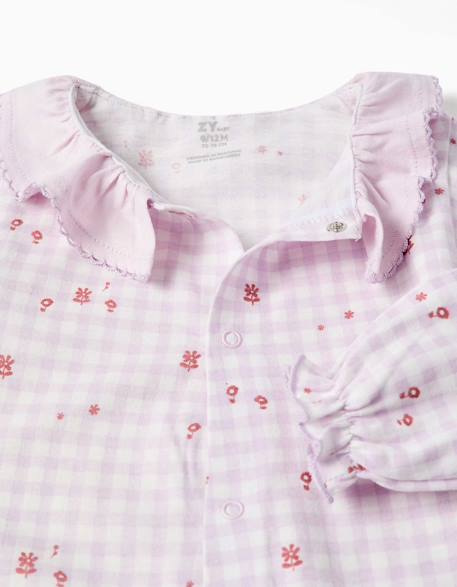 Dors-bien en coton à motif vichy Rose clair 3 - vertbaudet enfant 