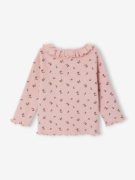 T-shirt bébé imprimé de petits coeurs vanille+vieux rose 8 - vertbaudet enfant 
