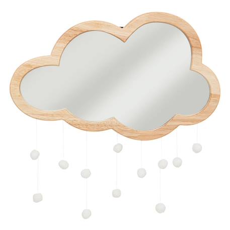 Miroir nuage en bois avec pompons - nanak Beige 2 - vertbaudet enfant 