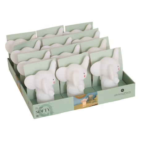 Veilleuse elephant enfant softy blanc 14.5x13x10,5 cm Blanc 3 - vertbaudet enfant 