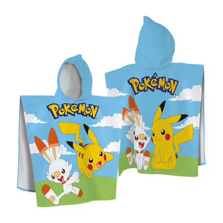 Ensemble cape de bain et drap de plage imprimés 100% coton, pokemon grass et port Bleu 2 - vertbaudet enfant 