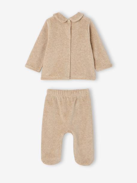 Lot de 2 pyjamas bébé fille ouverture dos beige chiné 4 - vertbaudet enfant 