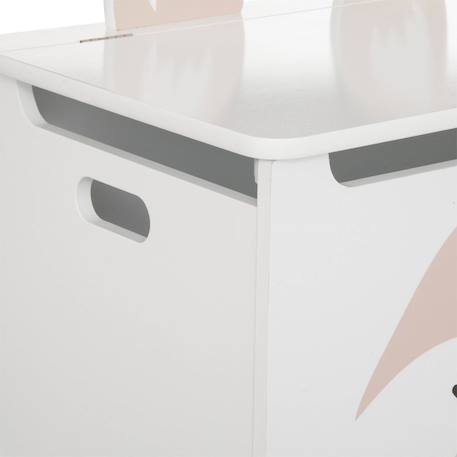 Coffre de rangement renard en bois - douceur Blanc 3 - vertbaudet enfant 