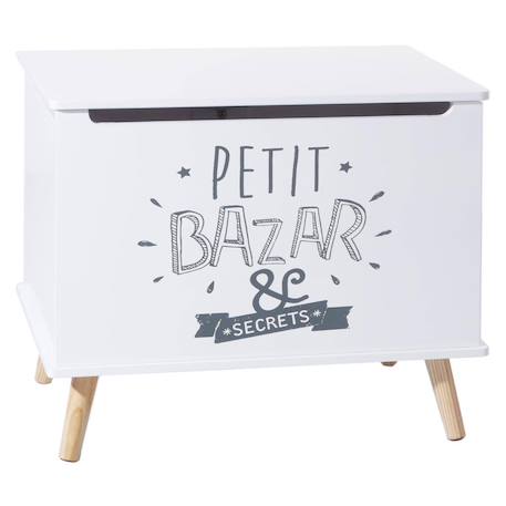 Coffre de rangement en bois - loeli Blanc 2 - vertbaudet enfant 