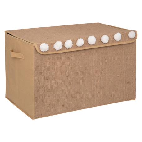 Coffre de rangement pliable en jute - yuki Blanc+Marron 7 - vertbaudet enfant 