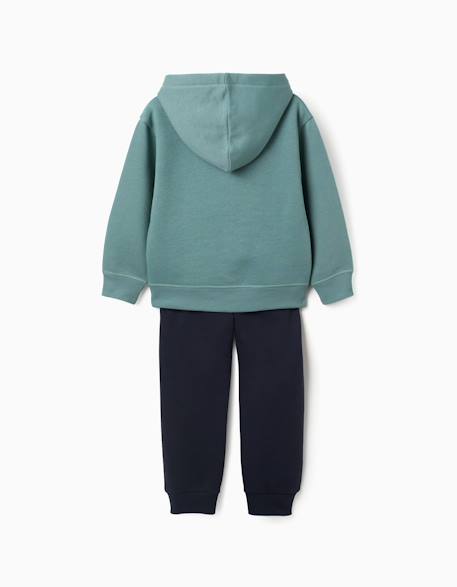 Ensemble sweat et pantalon de jogging avec imprimé Vert clair 2 - vertbaudet enfant 
