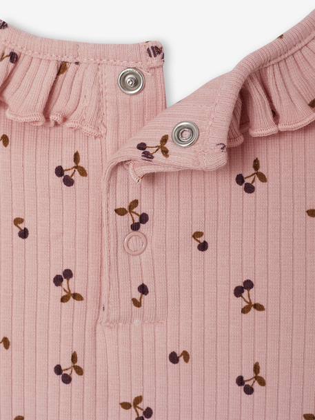 T-shirt bébé imprimé de petits coeurs vanille+vieux rose 7 - vertbaudet enfant 