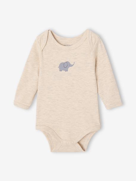 Lot de 5 bodies bébé garçon manches longues cappuccino 6 - vertbaudet enfant 