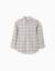 Chemise à manches longues en coton à carreaux Gris clair 1 - vertbaudet enfant 