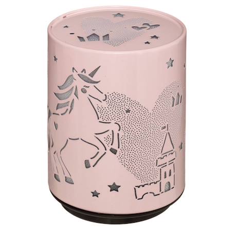 Veilleuse à pile push trendy h.13cm métal Blanc lune+Bleu ourson+Gris lion+Rose cheval 19 - vertbaudet enfant 