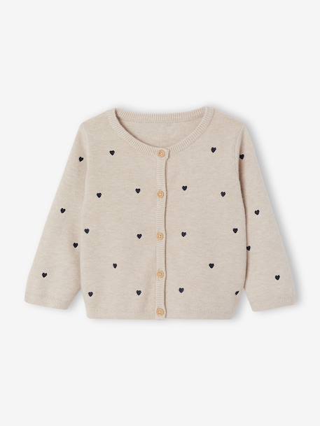 Ensemble 3 pièces bébé fille beige chiné 2 - vertbaudet enfant 