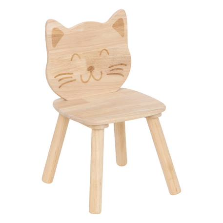 Chaise enfant chat en bois - pia Marron 2 - vertbaudet enfant 