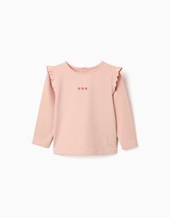 -T-shirt à manches longues avec volants et broderie