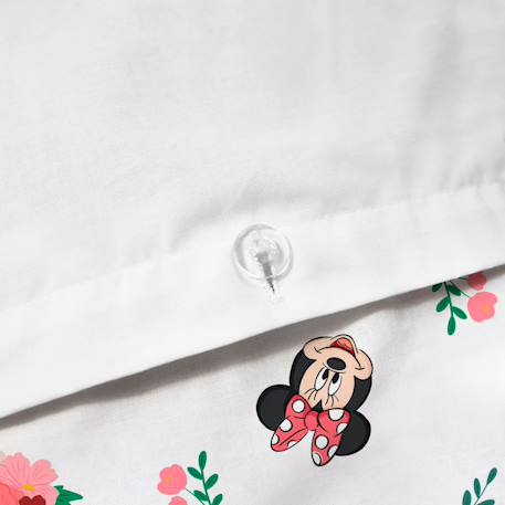 Parure de lit imprimée 100% coton, disney home minnie flower Blanc 2 - vertbaudet enfant 