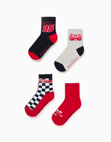 Garçon-Sous-vêtement-Chaussettes-Lot de 4 paires de chaussettes avec flash mcqueen