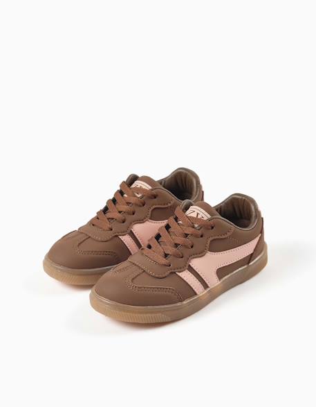 Baskets à lacets avec semelle en caoutchouc antidérapante Marron 2 - vertbaudet enfant 