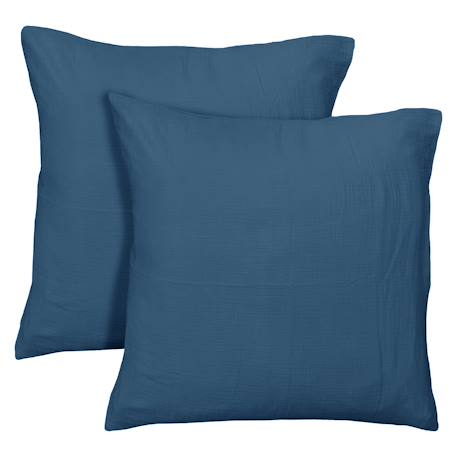 Parure de lit unie en coton, gaze de coton Blanc+Bleu paon+Chocolat+Lichen+Naturel 11 - vertbaudet enfant 