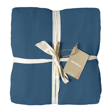Parure de lit unie en coton, gaze de coton Blanc+Bleu paon+Chocolat+Lichen+Naturel 8 - vertbaudet enfant 