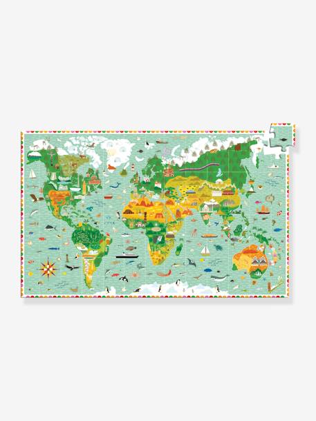 Puzzle d'observation 200 pièces Tour du Monde DJECO VERT 1 - vertbaudet enfant 