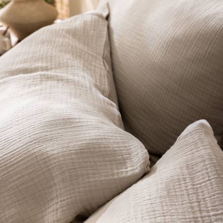 Parure de lit unie en coton, gaze de coton Blanc+Bleu paon+Chocolat+Lichen+Naturel 27 - vertbaudet enfant 