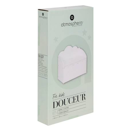 Banc enfant avec coffre nuage - douceur Blanc 2 - vertbaudet enfant 