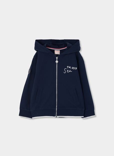 Sweat à capuche garçon Bleu 3 - vertbaudet enfant 